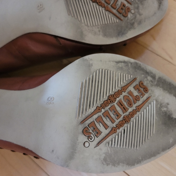 Open Toe Heels Dark Brown Leather with Chunky block heel size 8.5 - Picture 10 of 11